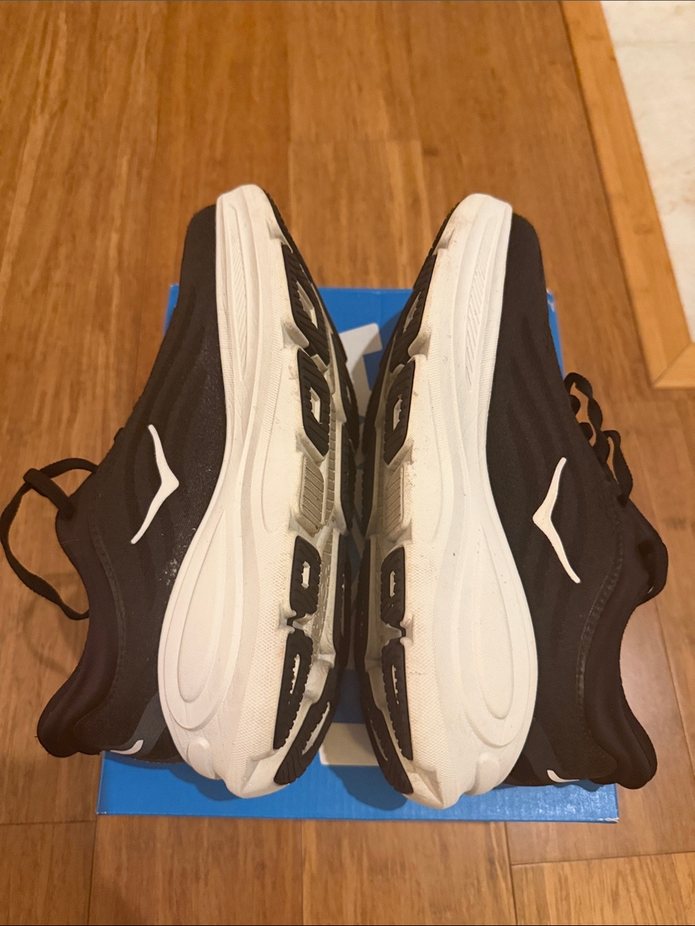 Hoka Black and White Road Running Sneakers - Picture 6 of 9